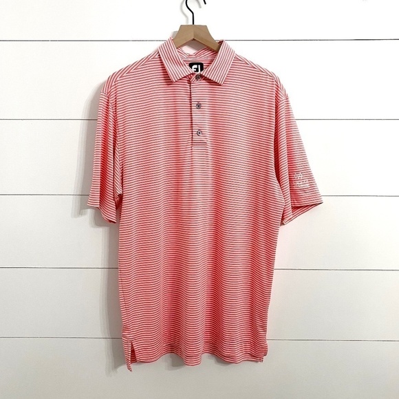 Footjoy Striped Performance Short Sleeve Golf Polo Shirt, Size Large - Picture 3 of 6